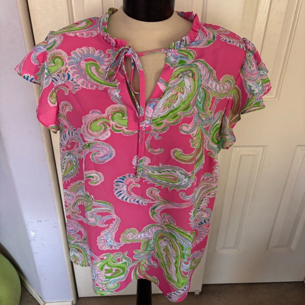 pink paisley print blouse